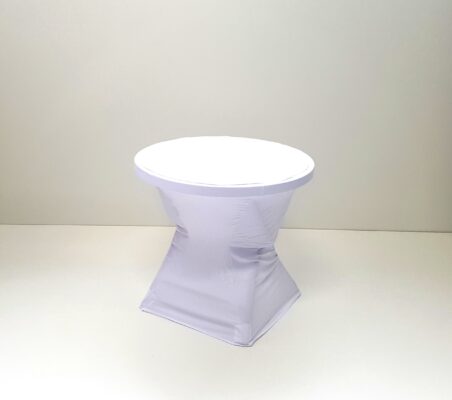Λευκό εφαρμοστό κάλυμμα για τραπεζάκι 80εκ.